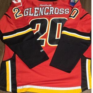 2014 CURTIS GLENCROSS CALGARY FLAMES NHL REEBOK HOCKEY JERSEY SIZE XL